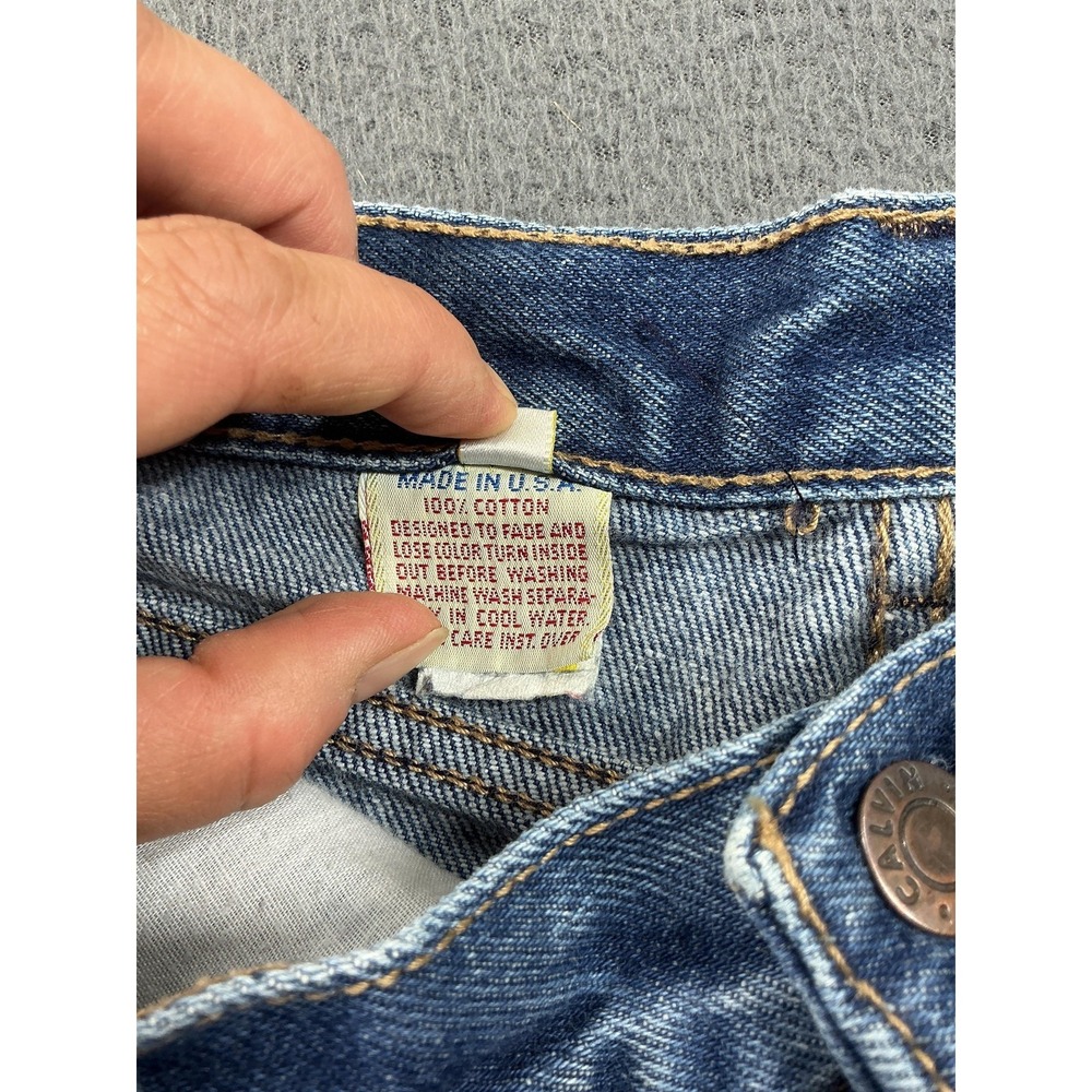 Vintage Calvin Klein Jeans Womens 14 Blue High Rise Relaxed Straight Denim USA - Picture 9 of 13